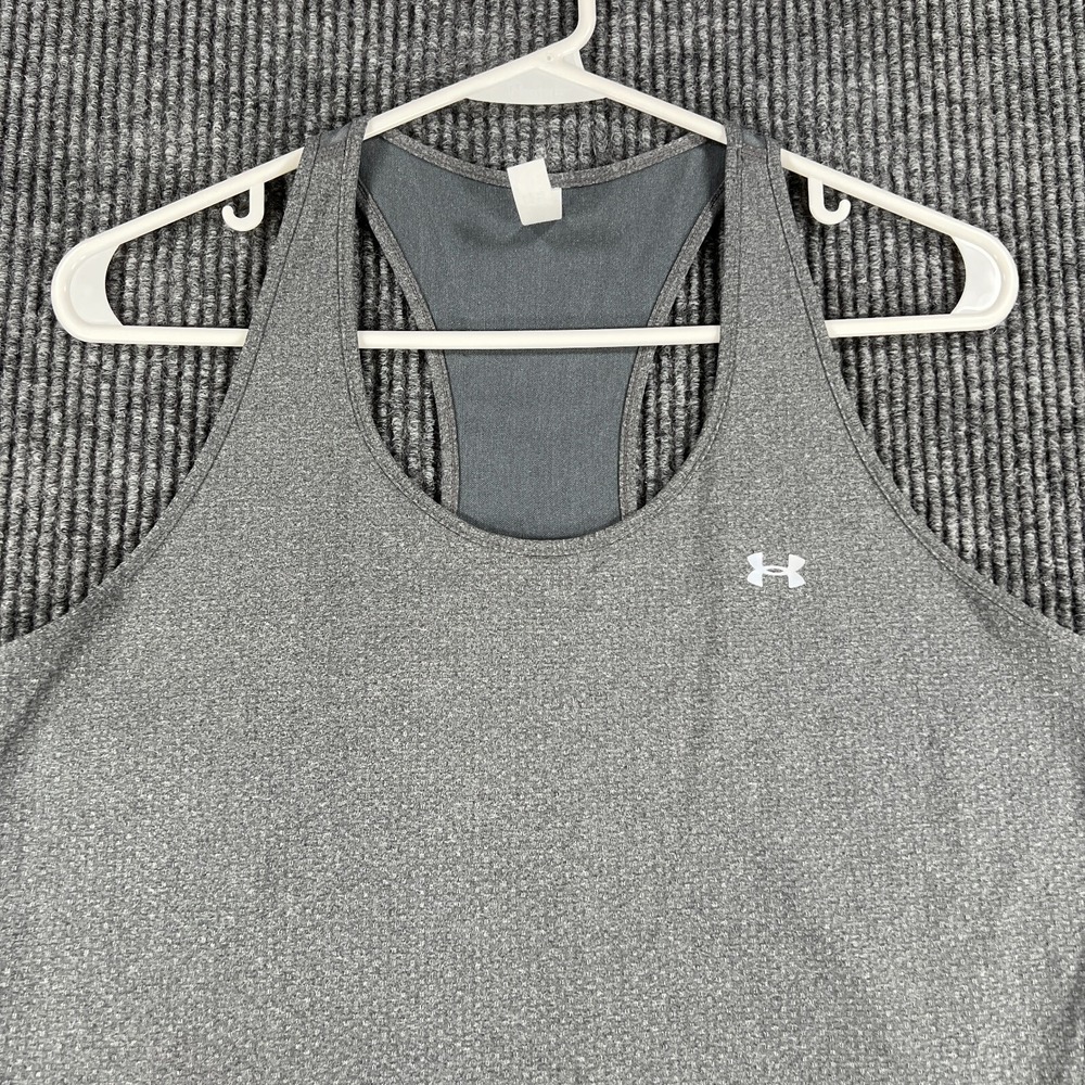 Under Armour Tank Top Womens XL Extra Large Gray Sleeveless Heat Gear‎ New
